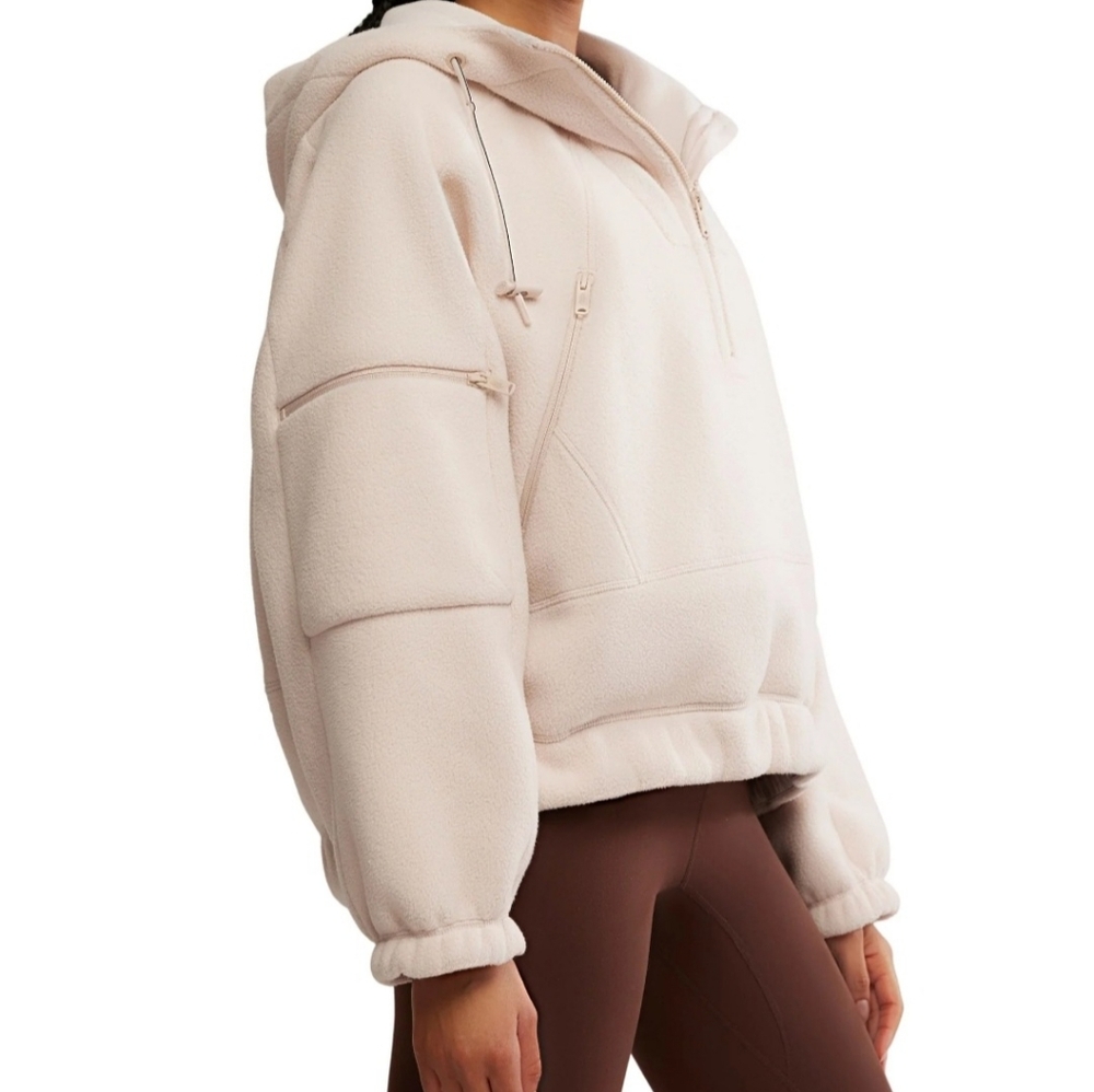 Free People Wild And Free Pullover. 1/2 Zipper Hooded Jacket - Picture 5 of 10